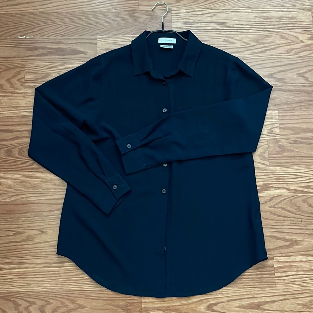 Blouse Navy blue semi transparent